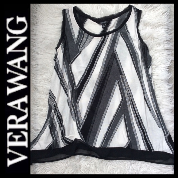 Vera Wang Handkerchief Hem Textured Tank - Picture 2 of 9